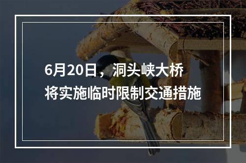 6月20日，洞头峡大桥将实施临时限制交通措施