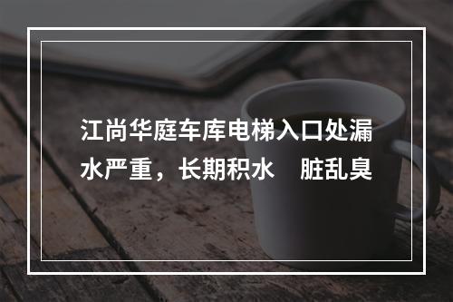 江尚华庭车库电梯入口处漏水严重，长期积水　脏乱臭