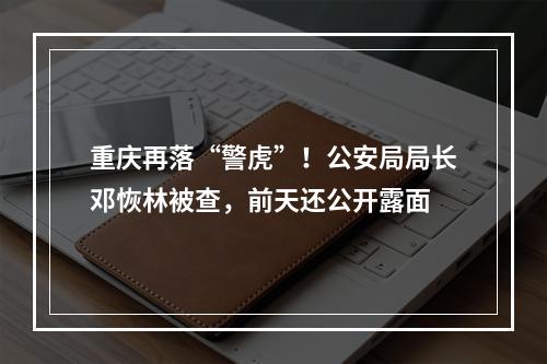 重庆再落“警虎”！公安局局长邓恢林被查，前天还公开露面
