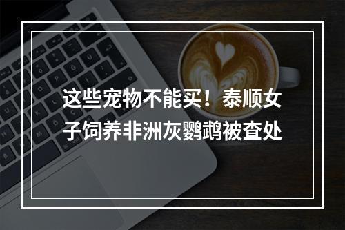 这些宠物不能买！泰顺女子饲养非洲灰鹦鹉被查处