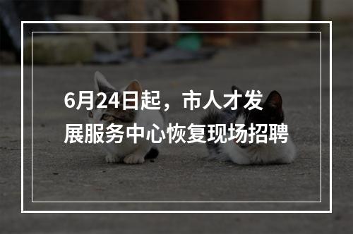 6月24日起，市人才发展服务中心恢复现场招聘