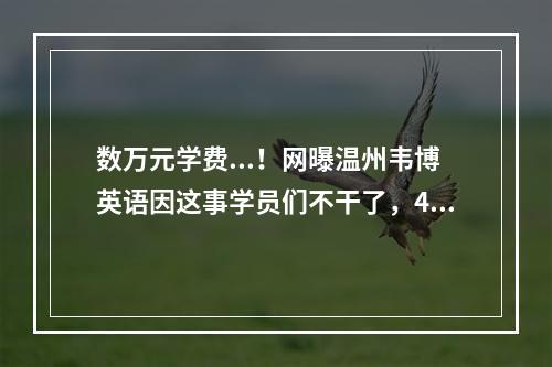 数万元学费...！网曝温州韦博英语因这事学员们不干了，40多学员被踢出群
