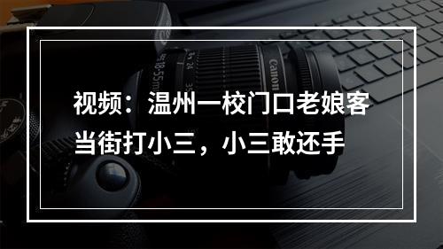 视频：温州一校门口老娘客当街打小三，小三敢还手