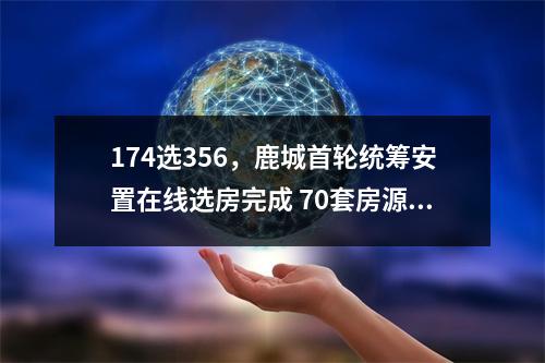 174选356，鹿城首轮统筹安置在线选房完成 70套房源被挑中，选中最多的是横西锦园