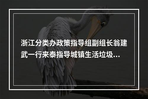 浙江分类办政策指导组副组长翁建武一行来泰指导城镇生活垃圾分类工作