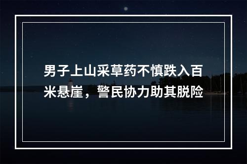 男子上山采草药不慎跌入百米悬崖，警民协力助其脱险