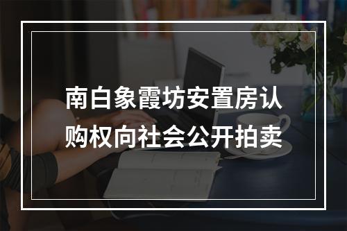 南白象霞坊安置房认购权向社会公开拍卖