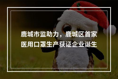 鹿城市监助力，鹿城区首家医用口罩生产获证企业诞生