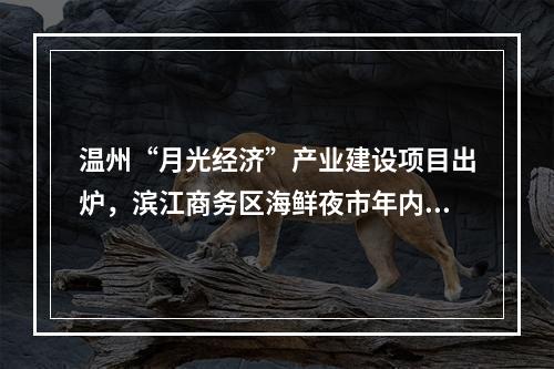 温州“月光经济”产业建设项目出炉，滨江商务区海鲜夜市年内开业