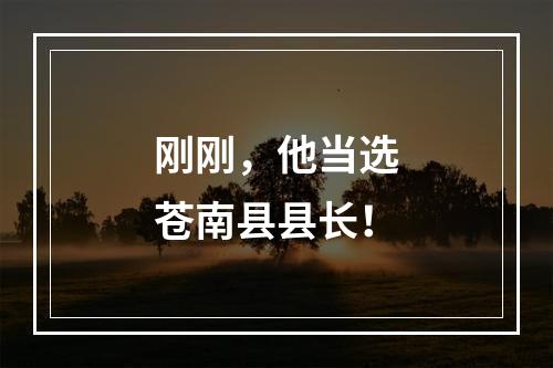 刚刚，他当选苍南县县长！