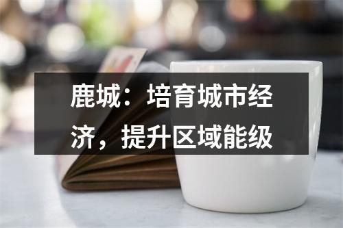 鹿城：培育城市经济，提升区域能级