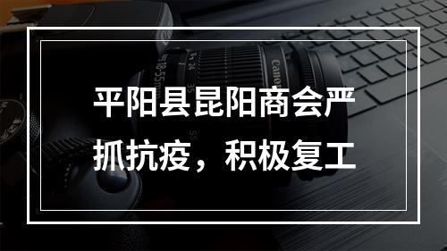 平阳县昆阳商会严抓抗疫，积极复工