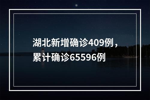 湖北新增确诊409例，累计确诊65596例