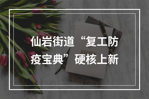 仙岩街道“复工防疫宝典”硬核上新