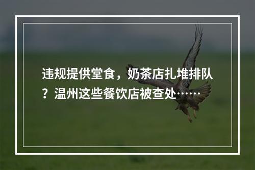 违规提供堂食，奶茶店扎堆排队？温州这些餐饮店被查处……