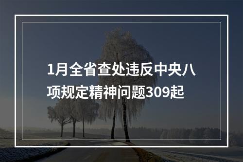1月全省查处违反中央八项规定精神问题309起