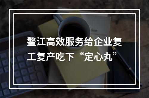 鳌江高效服务给企业复工复产吃下“定心丸”