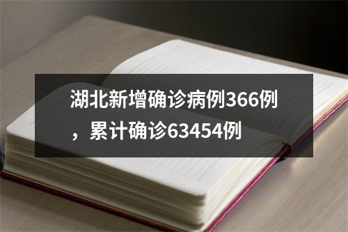 湖北新增确诊病例366例，累计确诊63454例