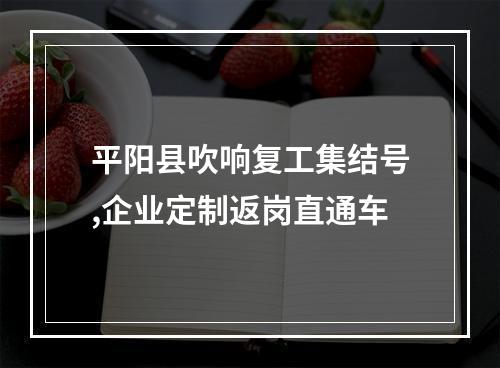 平阳县吹响复工集结号,企业定制返岗直通车