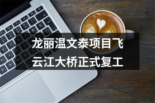 龙丽温文泰项目飞云江大桥正式复工
