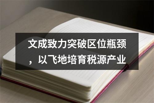 文成致力突破区位瓶颈，以飞地培育税源产业
