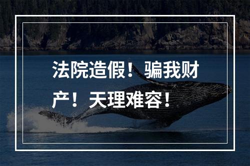法院造假！骗我财产！天理难容！