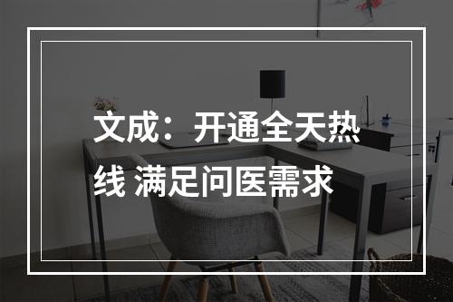 文成：开通全天热线 满足问医需求