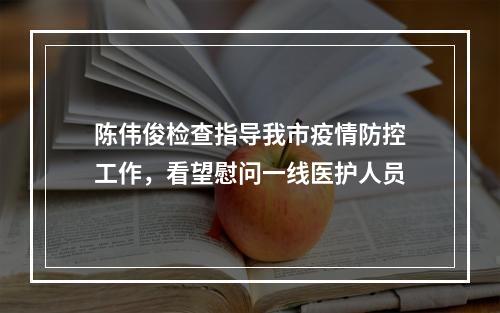 陈伟俊检查指导我市疫情防控工作，看望慰问一线医护人员