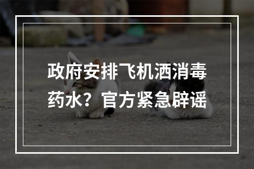 政府安排飞机洒消毒药水？官方紧急辟谣