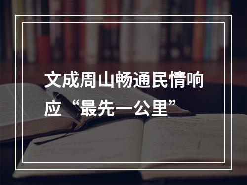 文成周山畅通民情响应“最先一公里”