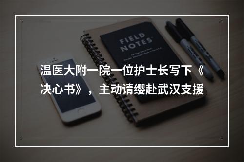 温医大附一院一位护士长写下《决心书》，主动请缨赴武汉支援