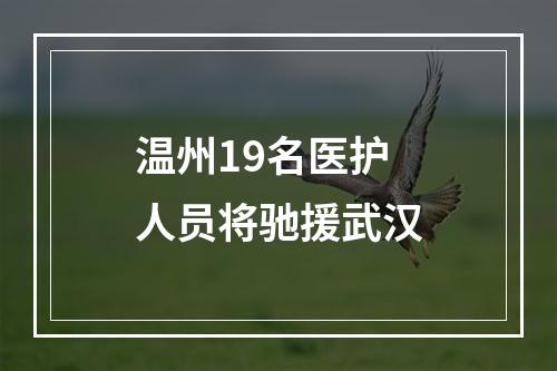 温州19名医护人员将驰援武汉