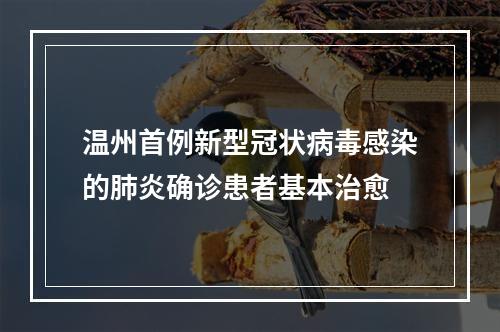 温州首例新型冠状病毒感染的肺炎确诊患者基本治愈