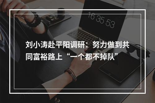 刘小涛赴平阳调研：努力做到共同富裕路上“一个都不掉队”