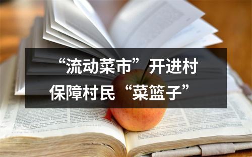 “流动菜市”开进村 保障村民“菜篮子”
