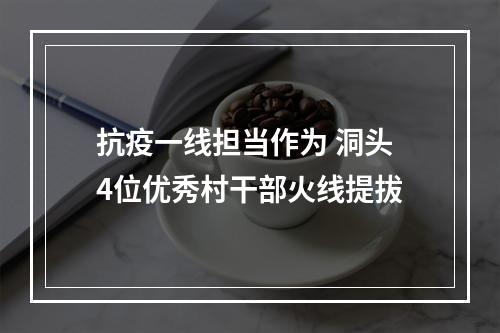 抗疫一线担当作为 洞头4位优秀村干部火线提拔
