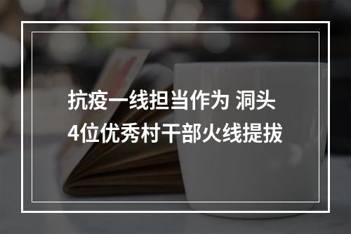 抗疫一线担当作为 洞头4位优秀村干部火线提拔