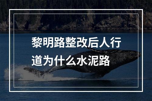 黎明路整改后人行道为什么水泥路