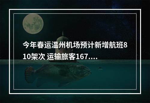 今年春运温州机场预计新增航班810架次 运输旅客167.8万人次
