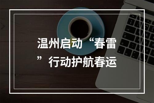 温州启动“春雷”行动护航春运