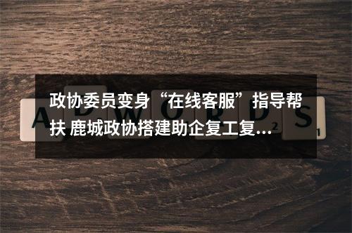 政协委员变身“在线客服”指导帮扶 鹿城政协搭建助企复工复产服务团