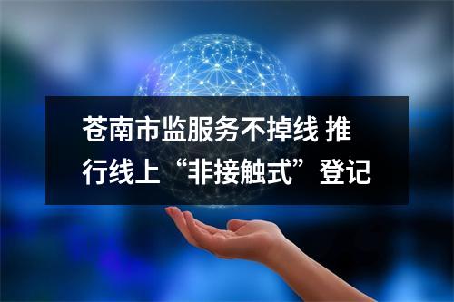 苍南市监服务不掉线 推行线上“非接触式”登记