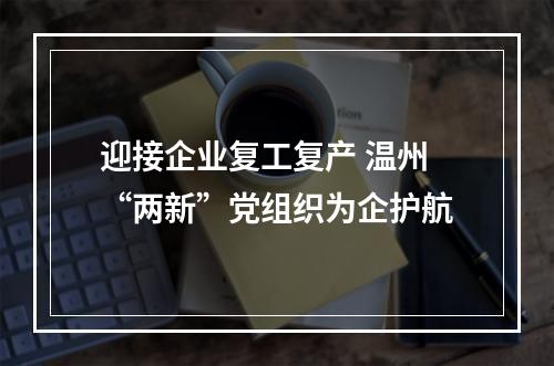 迎接企业复工复产 温州“两新”党组织为企护航