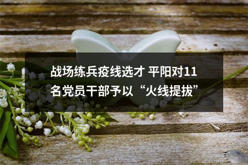 战场练兵疫线选才 平阳对11名党员干部予以“火线提拔”