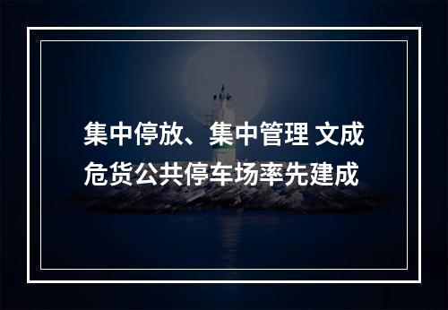 集中停放、集中管理 文成危货公共停车场率先建成