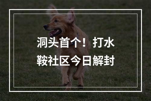 洞头首个！打水鞍社区今日解封