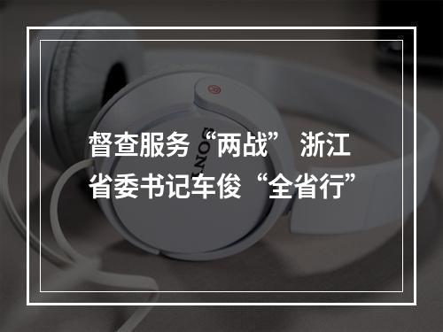 督查服务“两战” 浙江省委书记车俊“全省行”