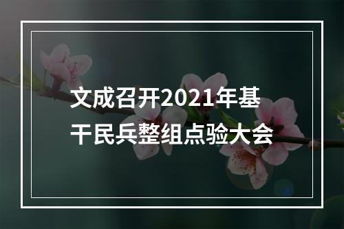 文成召开2021年基干民兵整组点验大会