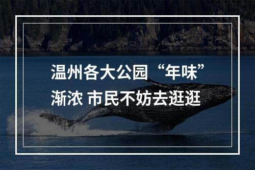 温州各大公园“年味”渐浓 市民不妨去逛逛