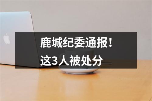 鹿城纪委通报！这3人被处分